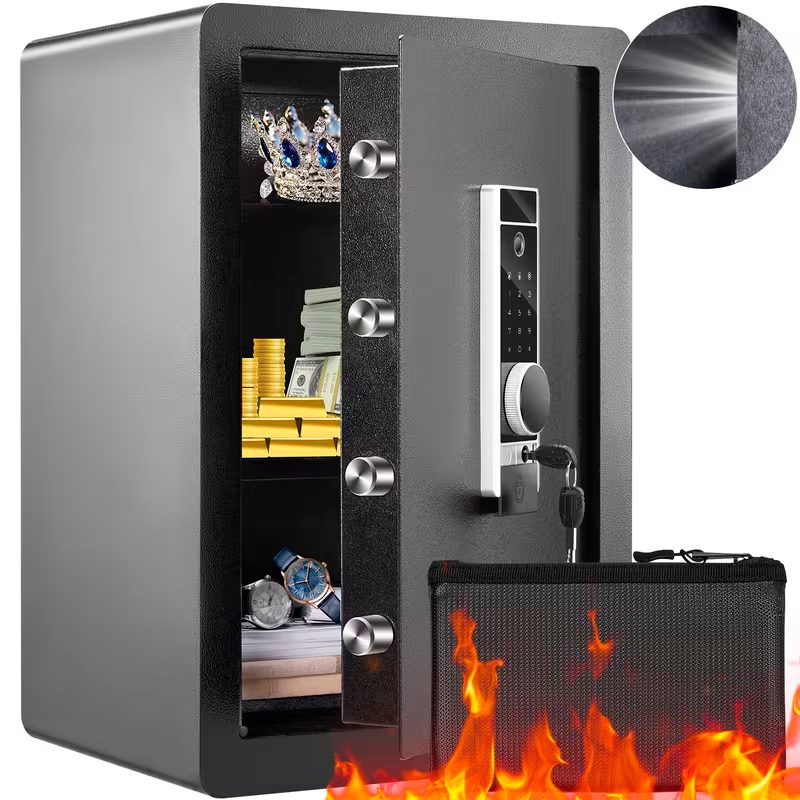 Caja Fuerte VEVOR 2.2 ft³ con Huella Digital, Teclado y Alarma