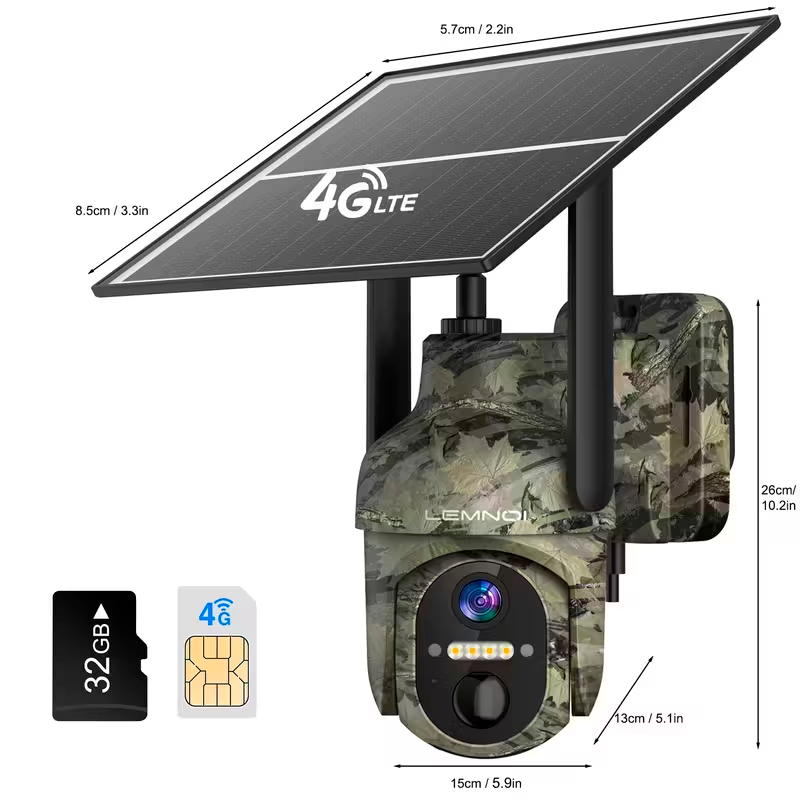 Cámara de Seguridad 4G para Exterior sin WiFi con Visión Nocturna y Acceso Remoto