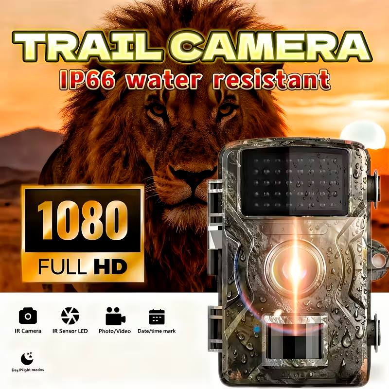 Cámara de Vigilancia de Vida Silvestre 1080P para Exterior con Visión Nocturna y Lente Gran Angular 120°