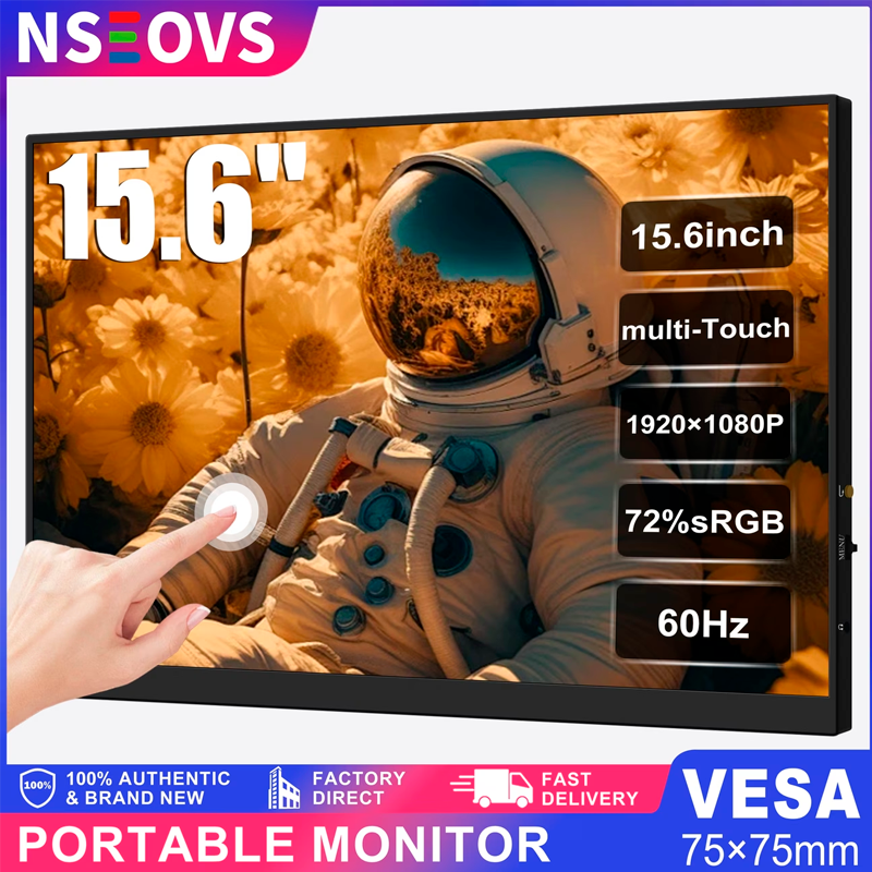 Monitor Portátil NEOVSM 15.6” Multi-Touch 1080P con Carcasa Metálica y Altavoces