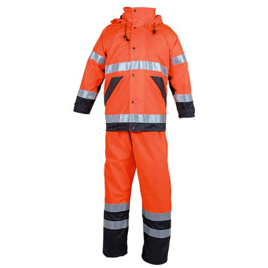 Conjunto impermeable naranja reflectante