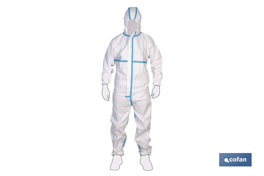 Buzo de protección fitosanitaria con capucha | Protección frente a pesticidas y químicos | Color: blanco | EN ISO 27065 Nivel C2 | Disponible desde la talla M hasta la XXL