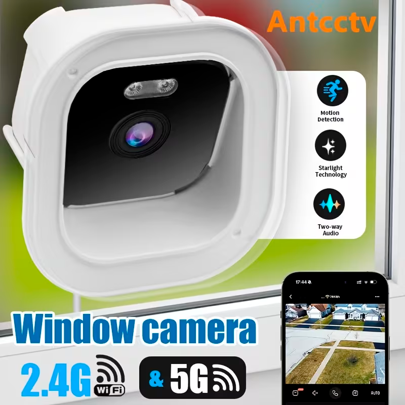 Cámara de Seguridad para Ventana FHD 3MP con WiFi Dual Banda y Visión Nocturna en Color Starlight