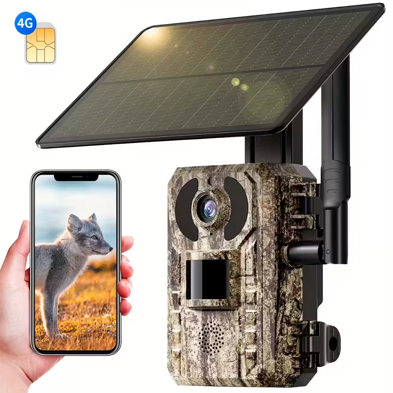 Cámara de Senderismo 4G LTE con Tarjeta SIM, Carga Solar y Monitoreo Remoto 24/7