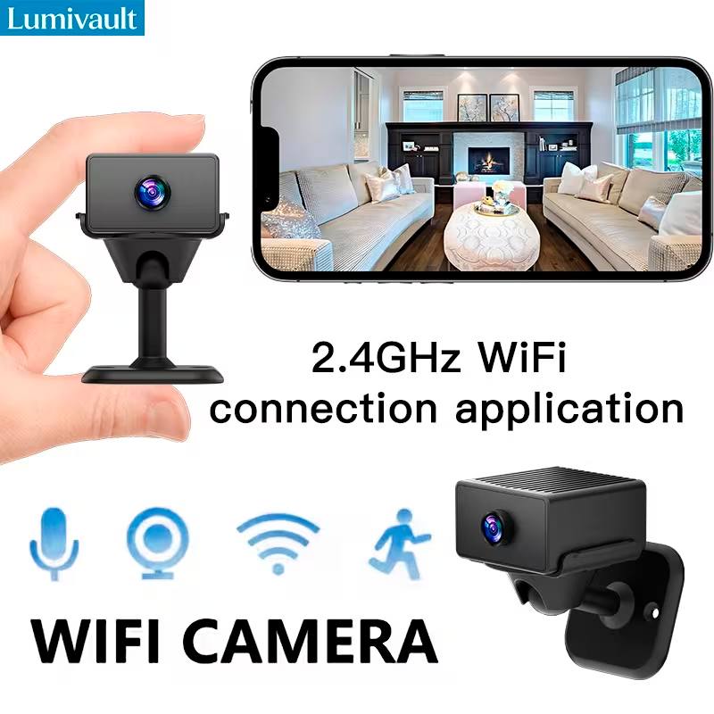 Mini Cámara Inteligente Inalámbrica con WiFi 2.4GHz, Batería Recargable y Control desde App