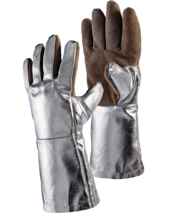 Guante de protección para el calor tipo A, de cuero, largo 30 cm