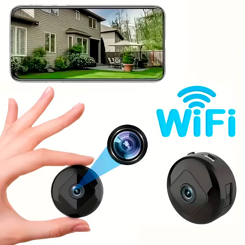 Mini Cámara Magnética Inalámbrica con Base Giratoria 360° y Visualización Remota por App