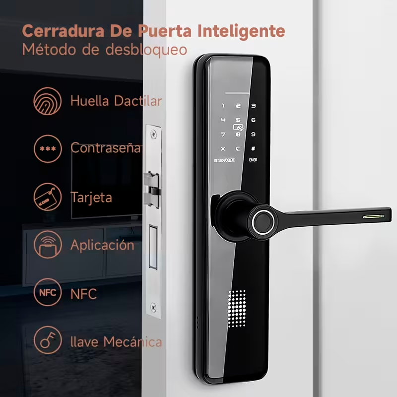 Cerradura Electrónica Inteligente con Huella Dactilar, App y Teclado para Puerta Principal