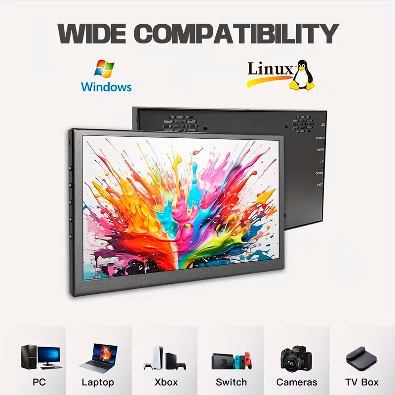 Monitor Portátil LESOWN 7” IPS para Raspberry Pi con Pantalla Dividida y Multimodo