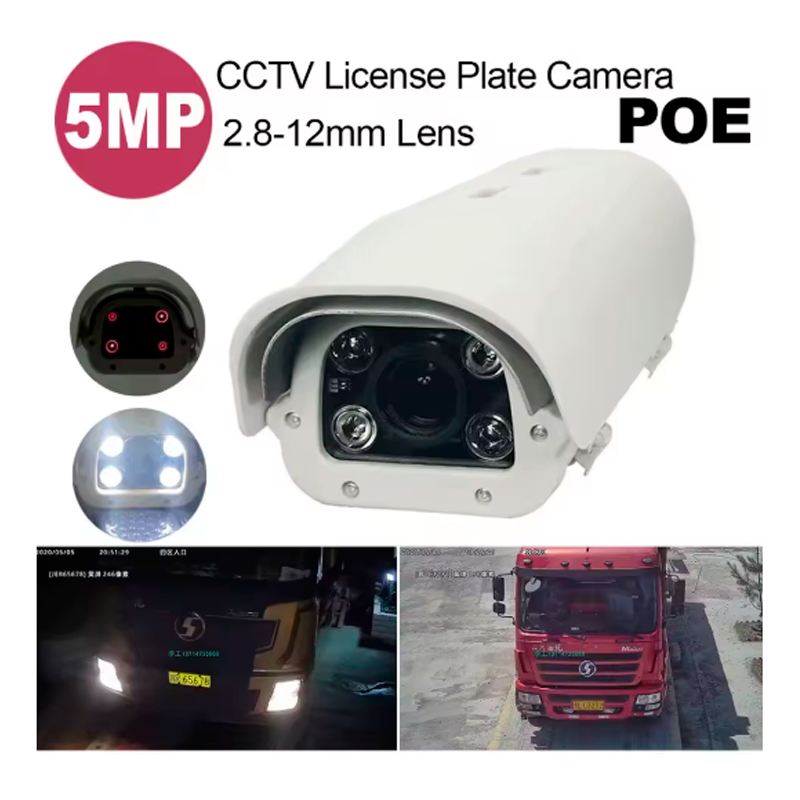 Cámara LPR / ANPR 5MP para Reconocimiento de Matrículas con PoE y Lente 2.8–12 mm